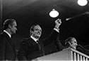 Hubert Humphrey and George McGovern salute