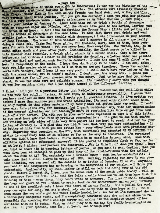 Warrant Officer Carl Henry's letter from World War II
