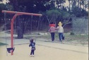 Bert and Ernie on the playground