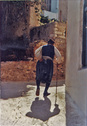 Greek elder with cane